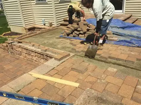 Professional patio repair and maintenance work with paving restoration in Slough